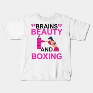 Brains, beauty, and boxing. Light Kids T-Shirt